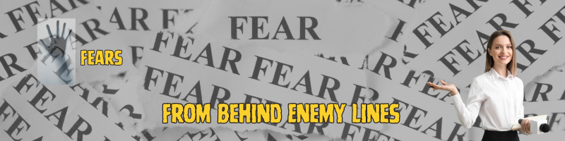 the word fear repeated over and over, header