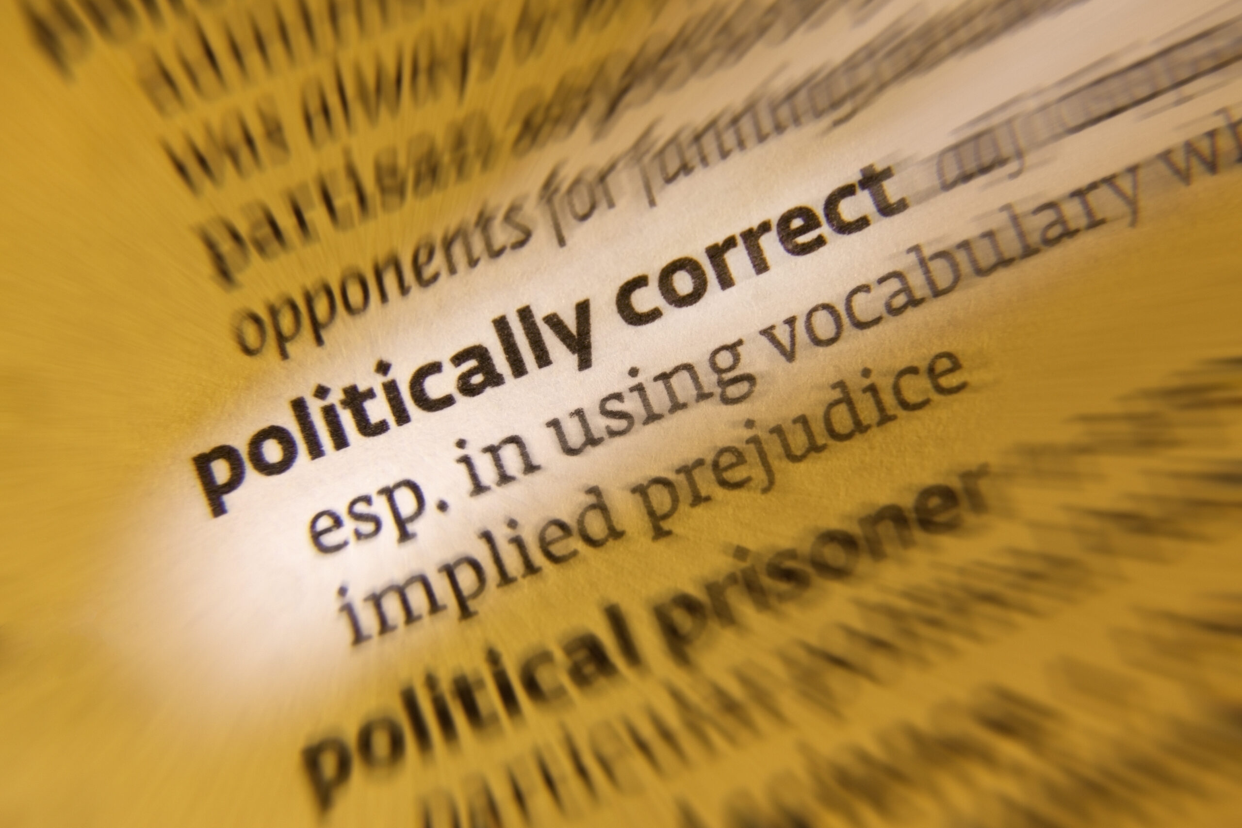 Politically correct (PC) is a term which denotes language, ideas, policies, and behavior seen as seeking to minimize social and institutional offense in occupational, gender, racial, cultural, sexual orientation, certain other religions, beliefs or ideologies, disability, and age-related contexts, and doing so to an excessive extent.