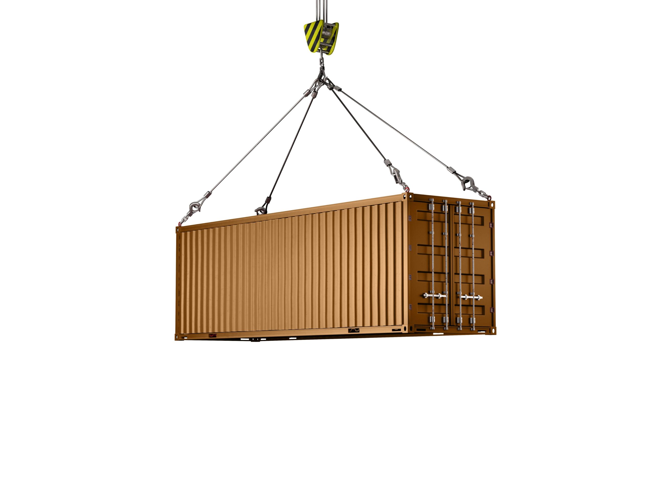 Cargo container loading Isolated On white background